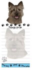 Cairn Terrier Dog Diecut List Pad Notes Notepad Magnetic Magnet Refrigerator