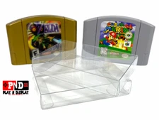 5 N64 Nintendo 64 Cartridge Cart Box Protectors Clear Plastic Case Sleeve Thick
