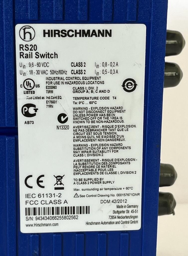 HIRSCHMANN / RS20 Rail Switch / RS20-0400M4M4SDAEHH07.1.01 - Picture 7 of 8