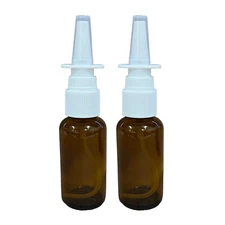 Amber Glass 1 oz Nasal Sprayer! EMPTY, Refillable, Travel Sized, Quality Glas...