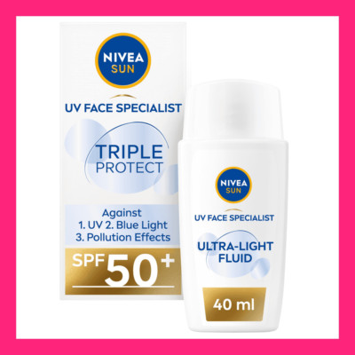 NIVEA SUN Triple Protect Light Sun Fluid LSF50+ (40ml), Gesichts-Sonnencreme