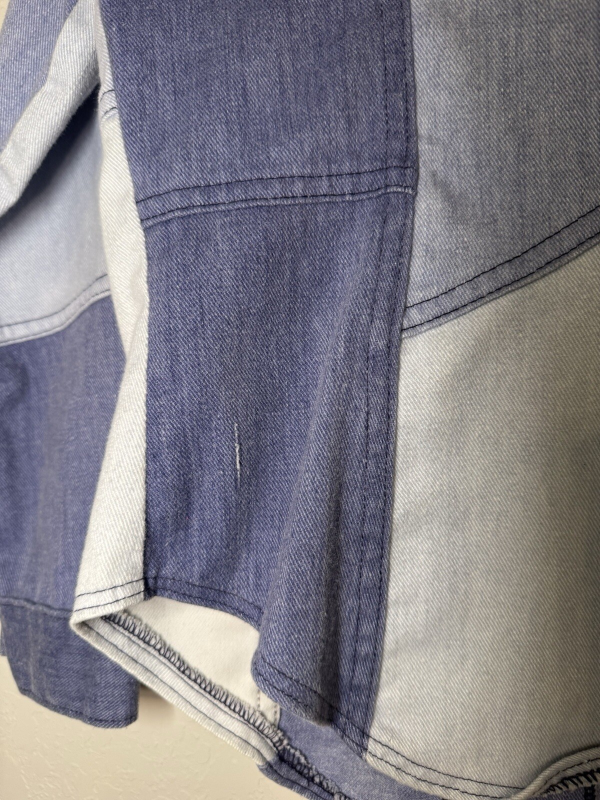 1970s Patchwork Denim Button  Up - image 4