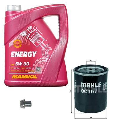 MAHLE Ölfilter 5 L MANNOL Energy 5W-30 für Subaru Forester 2.0i AWD Legacy V