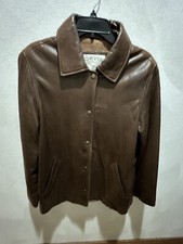 Orvis Brown Leather Jacket Women’s Small Snap Button Super Soft!! Motorcycle