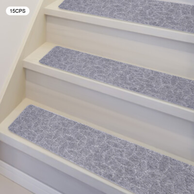 15pcs Non-Slip Stair Treads 8'' x 30'' Indoor Outdoor Patio Stair Treads Carpets