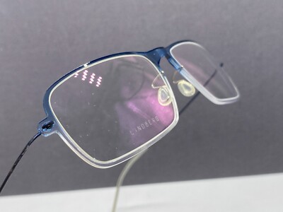 Lindberg Brille Herren Damen Blau Eckig Rechteckig Titan Now 6501 Vollrand Now