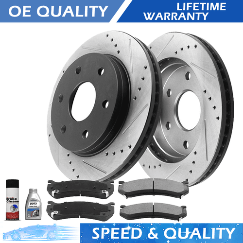 319mm Front Drilled Disc Rotors Brakes Pads for Toyota Tacoma 4Runner FJ Cruiser - Foto 9 di 31