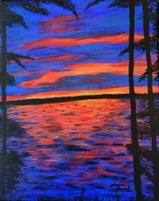 Original Canvas Painting Blissful Evening (20 x 16)
