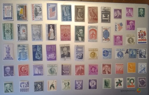 USA postfrische Briefmarken Sammlung Lot 100+ alte ungebrauchte Marken, alle verschieden - Bild 2 von 2