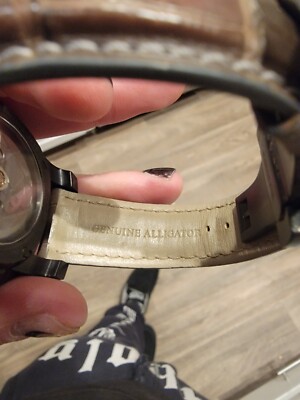 NWT SWISS BURBERRY BRITAIN AUTOMATIC STAINLESS STEEL ALLIGATOR