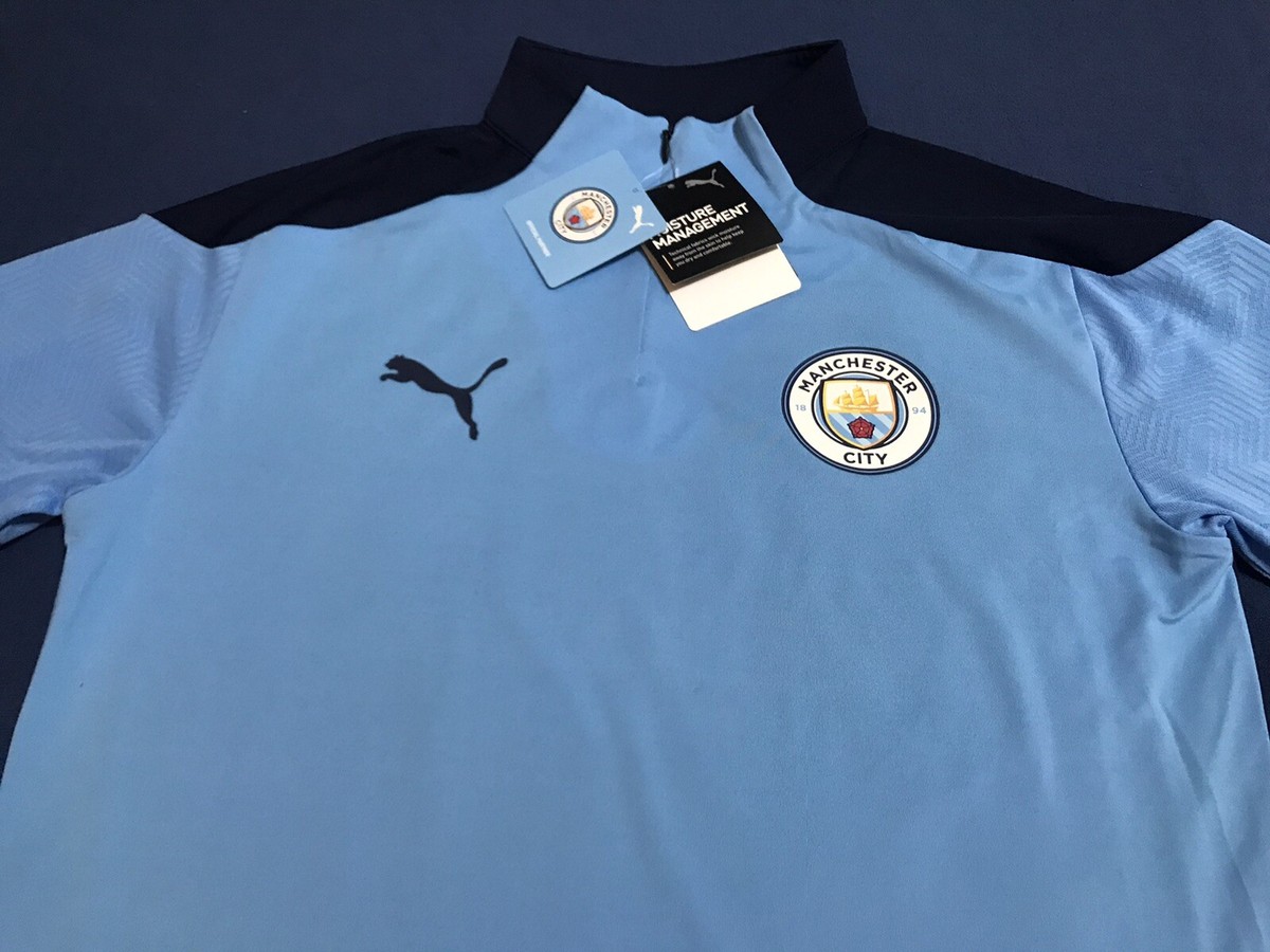 PUMA MANCHESTER CITY 1/4 QUARTER ZIP TOP BLUE JACKET MENS SIZES S