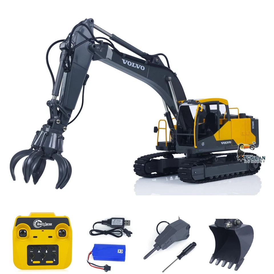 1/16 DoubleE E598 003 Electric Lifting RC Excavator Metal 2Arms RC Digger Bucket - Image 4 of 4