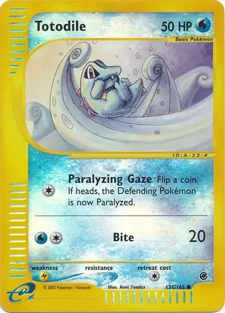 Totodile - 135/165 - Pokemon Expedition Reverse Holo Rare Card NM