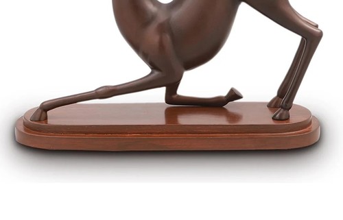 SPI Home Stretching Deer Cast Aluminum and Wood Tabletop Statue - Picture 3 of 3