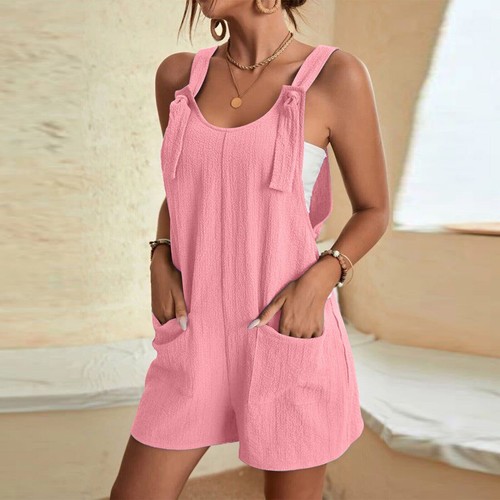 Dungarees Strappy Loose Summer Romper Womens Beach Jumpsuit Shorts Playsuit Size - Picture 17 of 20