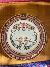 Handgemalter Holzteller Mit Vögel Und Blumen...