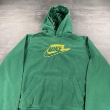 Nike Hoodie Youth Kids XL Green Yellow Club Fleece Sweatshirt SB Skate Baggy