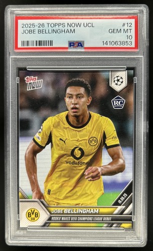 2025-26 Topps Now Jobe Bellingham Rookie RC #12 Dortmund PSA 10 GEM MINT (53)
