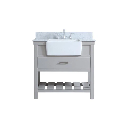 Elegant Decor Clement 36" MDF Single Bathroom Vanity with Backsplash in Gray - Picture 3 of 8
