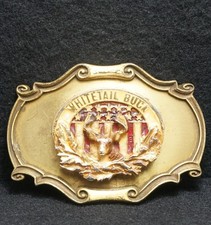 WH13140 AWESOME VINTAGE 1978  WHITETAIL BUCK  WILDLIFE ANIMAL MENS BELT BUCKLE