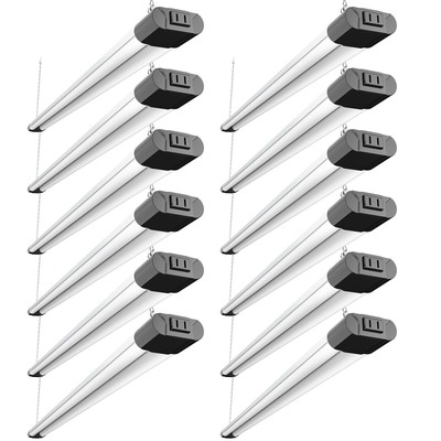 12 Pack Linkable LED Shop Light with Reflector Super Bright 6500K Cool Daylight