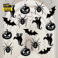 32 PCS Halloween Hanging Swirls Decorations, Ghost Pumpkin Bat Spider Ceiling St