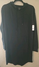 New York & Company Women’s Ribbed Knit Hooded Sweater Dress in Size Medium