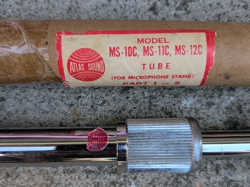 Atlas Sound MS-10C Mic Stand Tube Chrome Microphone 11c 12c - Picture 2 of 6