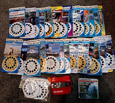 View-Master Red 3D Viewer  Travel Reels Lot READ DISCRIPTION
