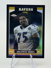 2006 Topps Chrome #60 JONATHAN OGDEN Black Refractor /199 HOF Baltimore Ravens