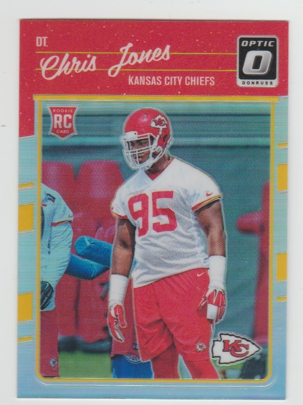 CHRIS JONES Chiefs 2016 Donruss Optic SILVER PRIZM Rookie Card #109 SP RC