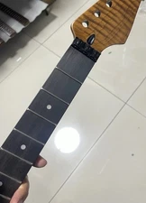 22 frets Floyd rose nut Roasted flame maple electric guitar neck