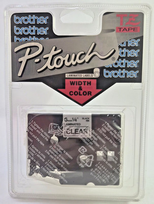 Brother P-Touch Label Cartridge TZ-111 1/4'' Width, Black Print on Clear TZ Tape 