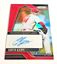 2025 Panini Prizm #PS-CH Cooper Hjerpe Prospect Auto Red /99 St. Louis.      Y74