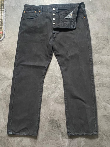 NEW Levi's 501 - Original Regular Fit - Black Jeans Straight Leg - SIZE W38 L30