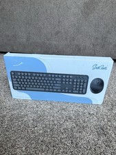 Wireless Keyboard Mouse Combo, Retro Round Keycaps, Ergonomic Full-Size