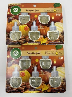Lot of 2 Air Wick Pumpkin Spice Scented Essential Oil 5 Pack Plug-In Refills
