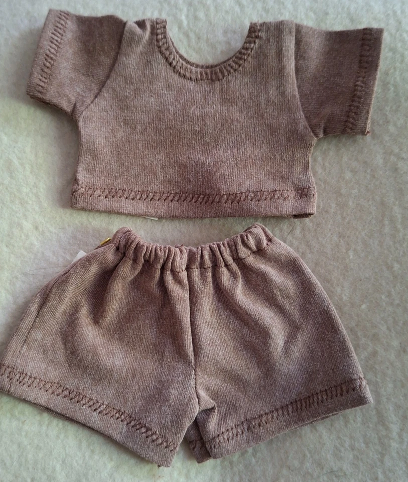 Neuf & Rare : Chemise Et Halbhose, Délavé, Marron, pour Env. 18 - 20 CM Oursons - Photo 1/1