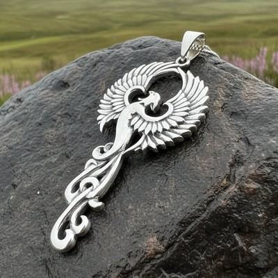 Glorious Rising Phoenix Halskette in Sterling Silber