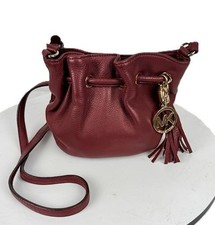 Michael Kors Damen Tasche Rot Leder Eimer MK ...