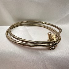 Vintage 80s Tubgas Snake Chain Bangle Gold To...