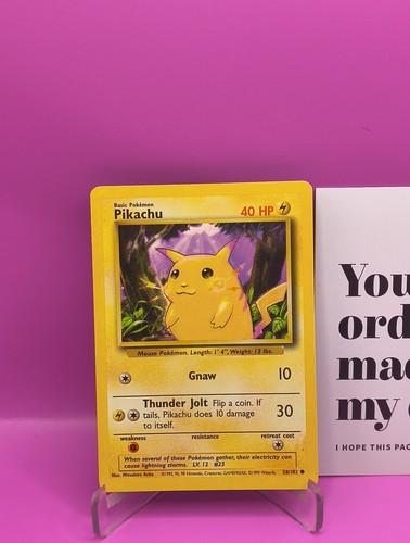 JUEGO BASE POKEMON TCG MEJILLAS AMARILLAS PIKACHU 58/102 TARJETA - LP - Imagen 6 de 7