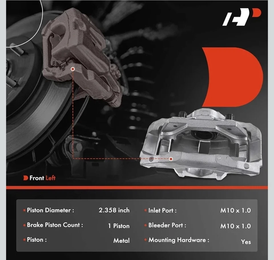 Pinza de freno delantera izquierda A-Premium con soporte para BMW 550i 650i 750i 750Li xDriv Foto 2 de 4