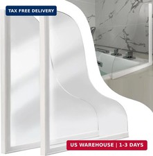 Shineligee 2 Pack Updated Shower Splash Guard, Large Splash Guards for Bathtub,