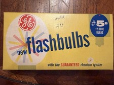 Camera Flash Bulbs. GE 5B pack of 12 Blue Bulbs Vintage