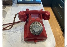 Vintage Red 312L Phone Rotary Dial with Push Button GPO1950’s (See Damage Pics)