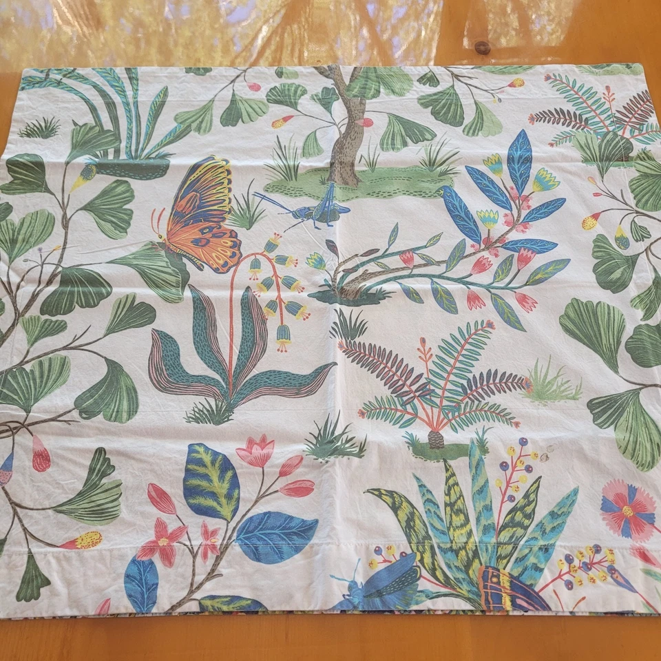 Pottery Barn Evie Floral Euro Shams 1- 27x28 2-23x27 Trees Butterlies 3 Scenes - Image 4 of 4