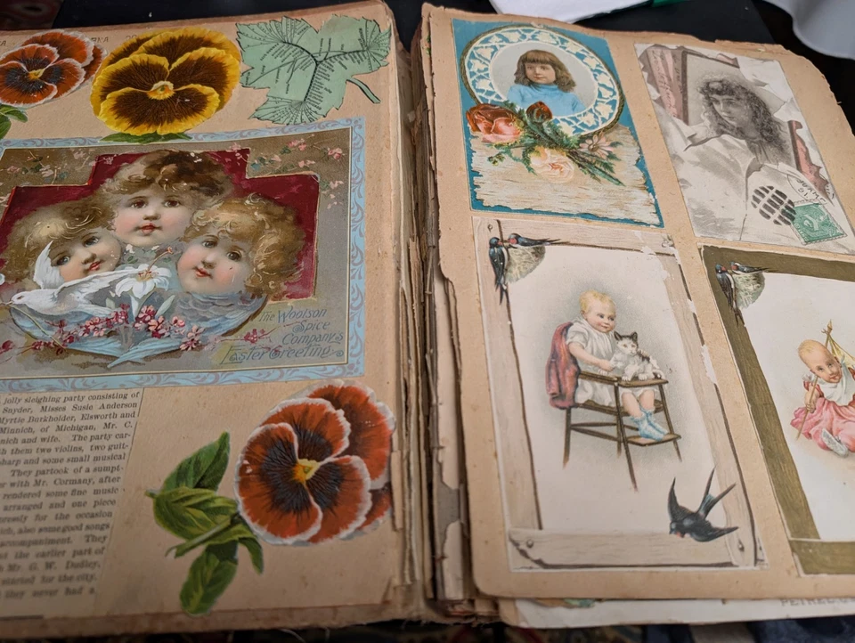 Álbum CROMOLITÓGRAFO 9x12 raro da década de 1880 com mais de 40 lindas páginas coloridas! - Imagem 4 de 4