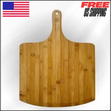 Spatula Pizza Peel, Eco-Friendly Large Bamboo Pizza Paddle, Board 18" x 14", Tan