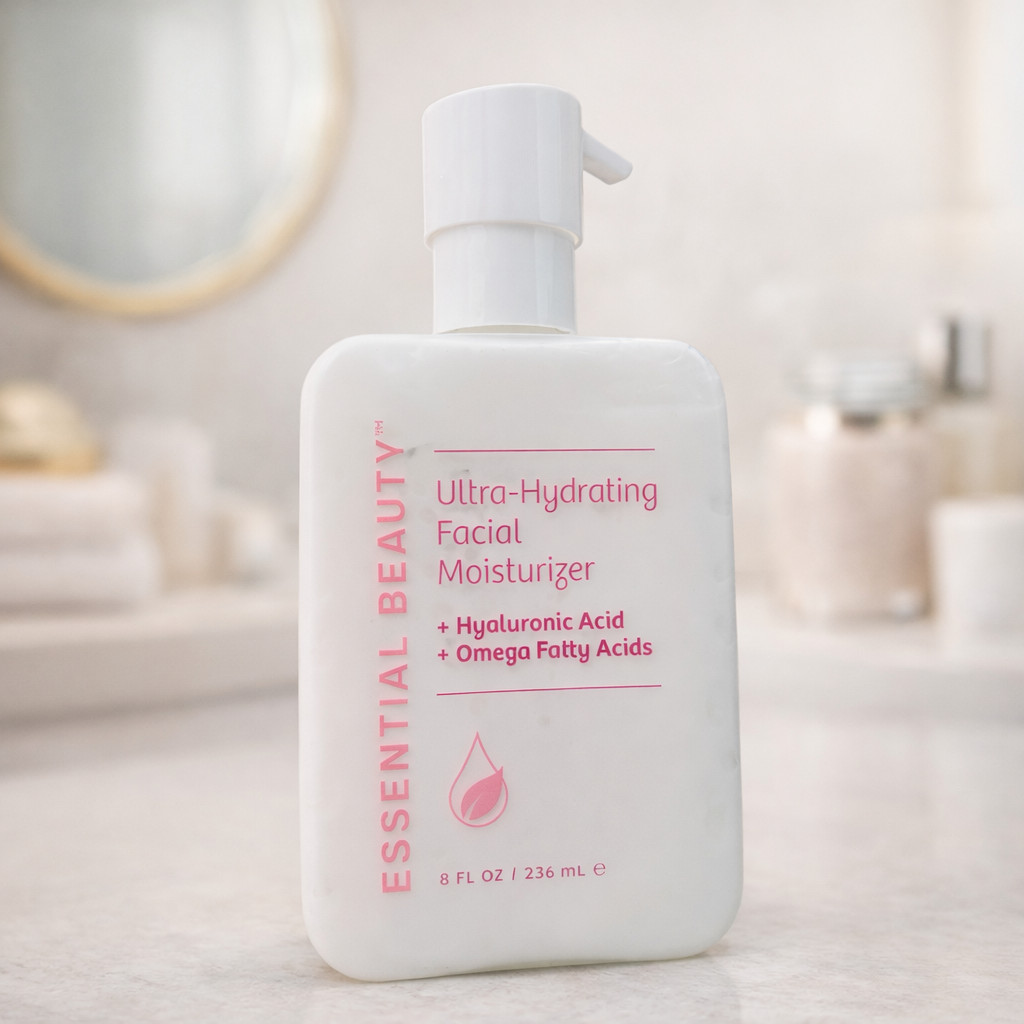 Essential Beauty ~ Brightening Facial Moisturizer  Hyaluronic Acid + Omega Fatty